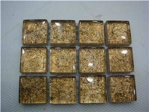 Gold Foil Glass Mosaic Tile