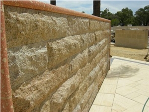 Wall Cladding Mushroom Stone, G682 Yellow Granite Mushroom Stone