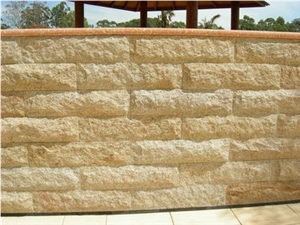 Wall Cladding Mushroom Stone, G682 Yellow Granite Mushroom Stone
