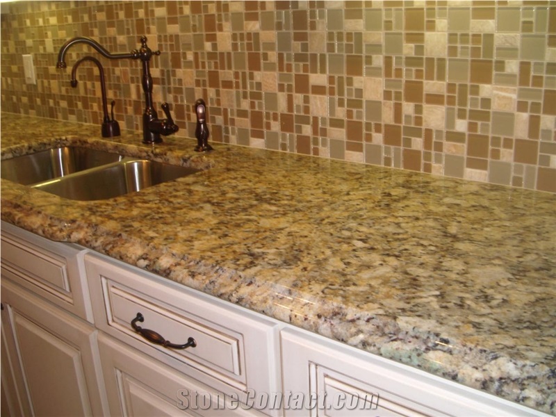 Giallo Napoleone Granite Counter Top, Napoleon Yellow Granite Kitchen Countertops