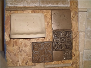 Travertine Soap Dish,and Metal Tiles