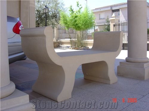 Piedra Alcaniz Beige Sandstone Bench