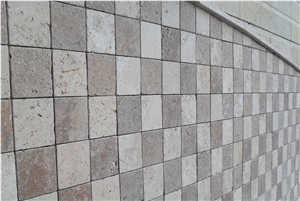 Small Tumbled Tiles, Denizli Beige and Noce Travertine