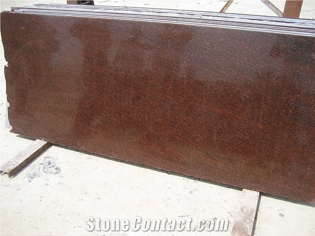 Cats Eye Granite Slabs, India Red Granite