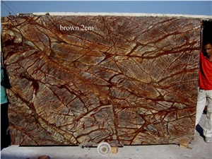 Rainforest Brown Marble Slabs