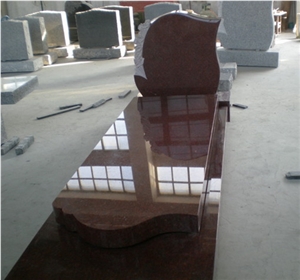 European Style Royal Granite Tombstone, Monument Red Granite Tombstone