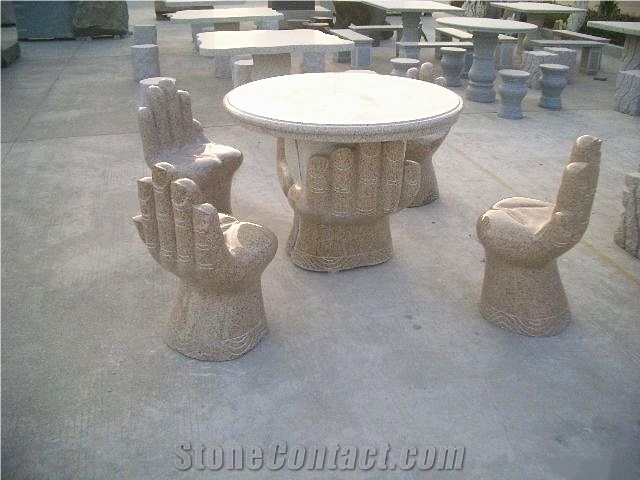 Stone Table and Bench, Garden Table