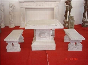 Stone Table and Bench, Garden Table