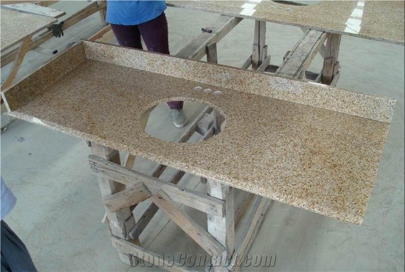 G682 Vanity Top, Yellow Rust Granite Bath Top