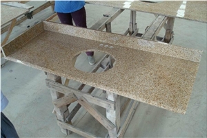 G682 Vanity Top, Yellow Rust Granite Bath Top