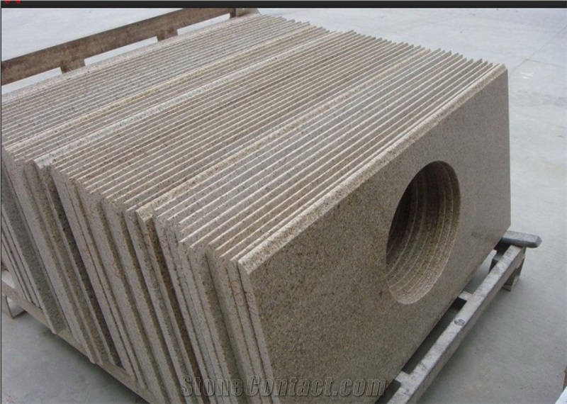 G682 Vanity Top, Yellow Rust Granite Bath Top