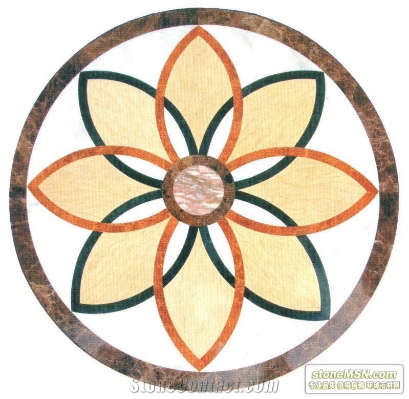 Marble Waterjet Pattern, Waterjet Pattern Marble Medallion