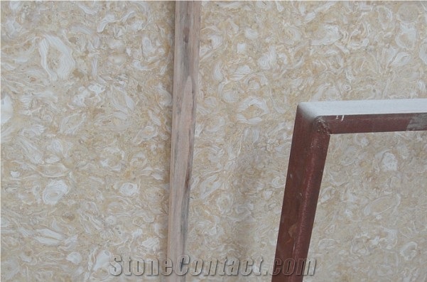 Shell Reef Golden Limestone Slab, Syria Yellow Limestone