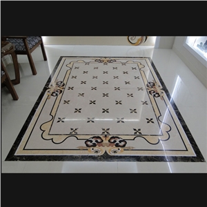 Water Jet Marble Inlay Medallion, Granite Water Jet Marble Medallion