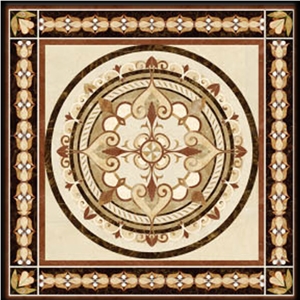 Water Jet Marble Inlay Medallion, Granite Water Jet Marble Medallion