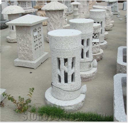 Granite Japanese Lanterns for Landscaping, Grey Granite Japanese Lanterns