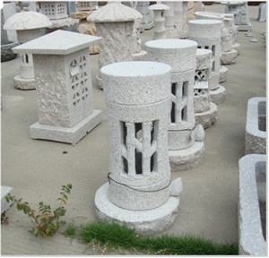 Granite Japanese Lanterns for Landscaping, Grey Granite Japanese Lanterns