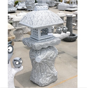 Granite Japanese Lanterns for Landscaping, Grey Granite Japanese Lanterns