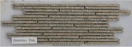 Quartzite Stone Mosaic - Pink Quartzite