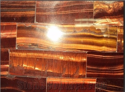 Red Tiger Eye Semiprecious Stone Slab