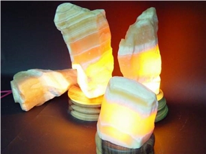 Honey Onyx Candle Holder, Alabastro Beni Suef Yellow Onyx
