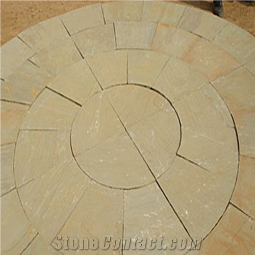 Stone Circles, Sandstone Patio, Dholpur Beige Sandstone