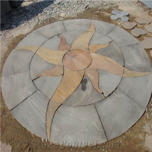 Stone Circles, Sandstone Patio, Dholpur Beige Sandstone