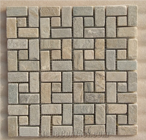 Beige Color Mosaic Pattern, Beige Slate Mosaic Pattern
