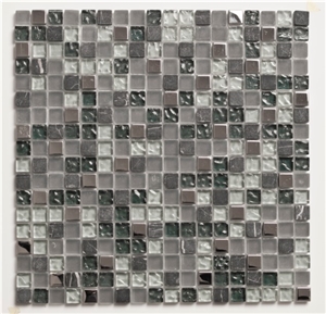 Glass and Stone Mixed Mosaic Tiles Glass and Stone Mixed Mosaic Tiles