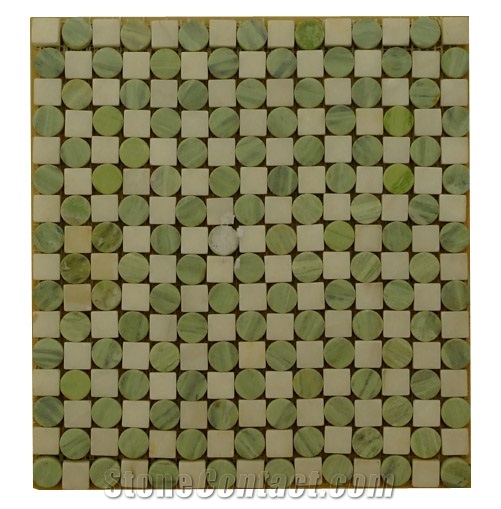Green Dot Marble Mosaic