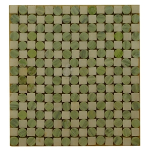 Green Dot Marble Mosaic