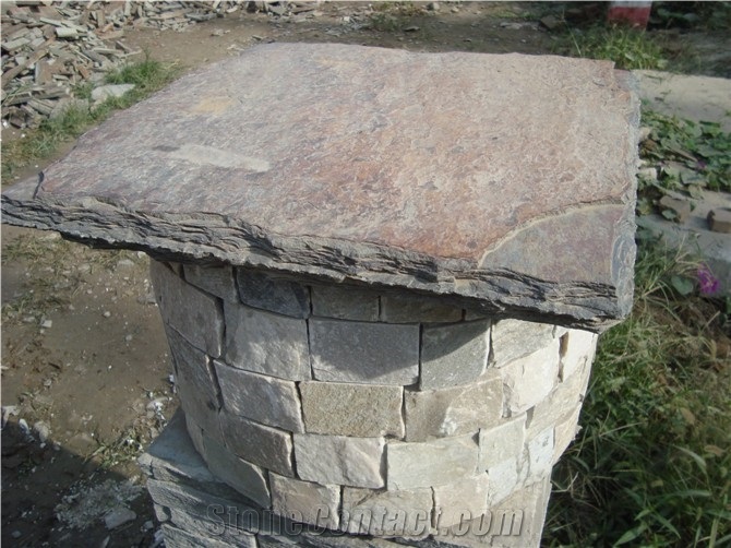 Slate Cement Building Stone, Brown Slate Cultured Stone