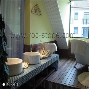 Beige Marble Bath Design