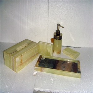 Bathroom Accessories, Light Green Onyx Bath Accessories