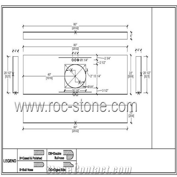 Beige Marble Countertop, Vanity Top