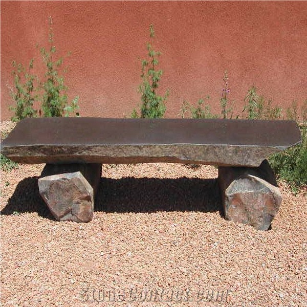 Black Basalt Stone Bench