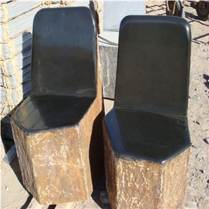 Black Basalt Stone Bench