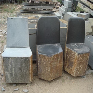 Black Basalt Stone Bench