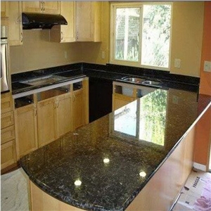 Black Granite Island,Polished Kitchen Bar Top,Fullnose edges Kitchen Worktops, Custom Countertops with Wooden Cabinet, Stone Desk Tops, Solid Surface Kitchen Tops, Kitchen Design, Engineered Stone top