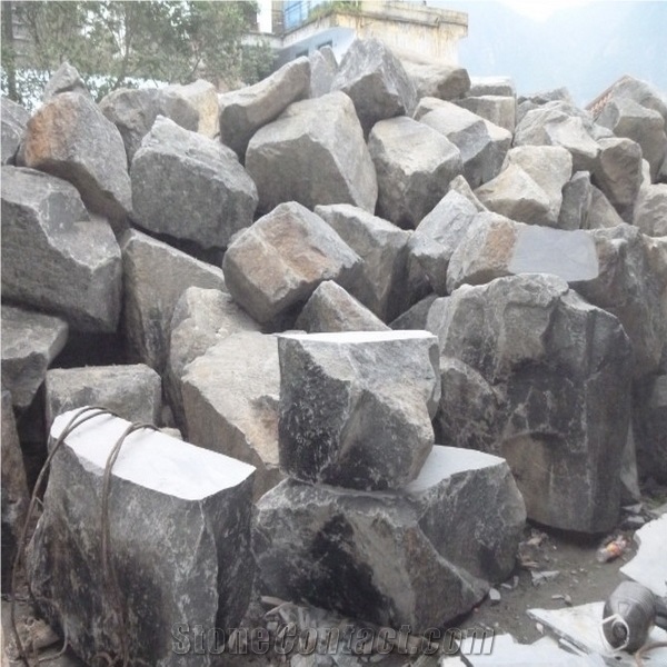 Bush-hammered Black Basalt Paver, G684 Black Basalt Pavers
