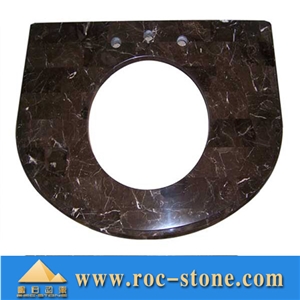 Dark Brown Marble Vanity Top, Dark Emerador Brown Marble Vanity Top