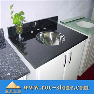 Granite Vanity Top Set, China Black Granite Vanity Top,Polished Custom Vanity Tops, Engineered Stone Bathroom, Absolute Black Granite Vanity Tops, Pure Black Special Shape Bathroom Designs