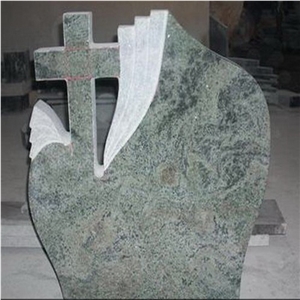 Green Color Tombstone, Green Granite Tombstone