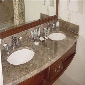 Light Emerador Marble Vanity Top, Light Emerador Brown Marble Vanity Top