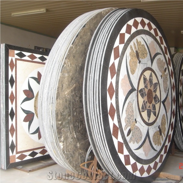 Mosaic Medallion, Interior Floor Tile, Granite , Marble Mosaic Medallion