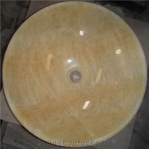 Onyx Basin, Stone Sink, Honey Yellow Onyx Basin