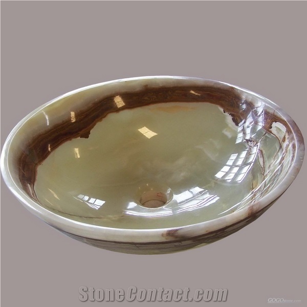 Onyx Basin, Stone Sink, Honey Yellow Onyx Basin