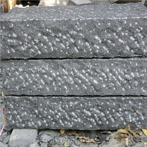 Pineappled Black Kerbstone, G684 Black Basalt Kerbstone