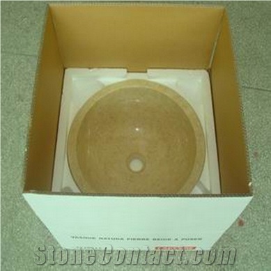Sunny Beige Stone Basin, Sunny Beige Marble Basin