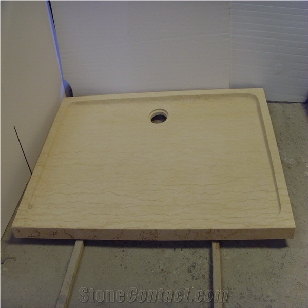 Sunny Yellow Shower Tray, Sunny Yellow Beige Marble Shower Tray